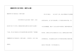 最新的审计实习报告