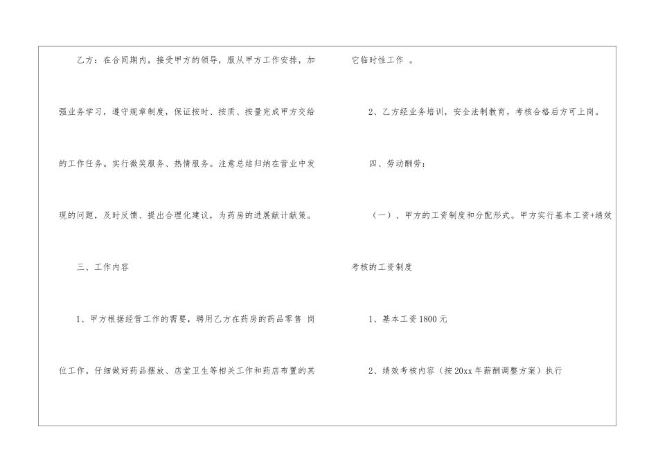 最新药店劳动合同范本_第2页