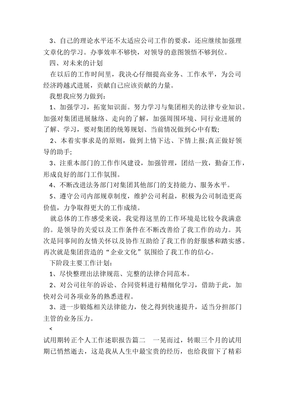 最新试用期转正个人工作述职报告_第2页