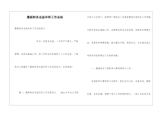 最新财务总监年终工作总结
