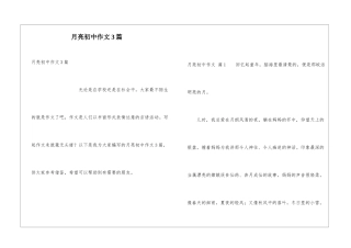 月亮初中作文3篇