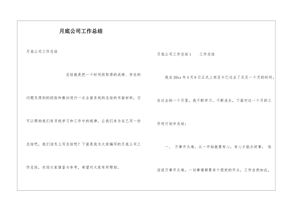 月底公司工作总结_第1页