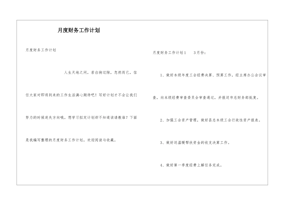 月度财务工作计划_第1页