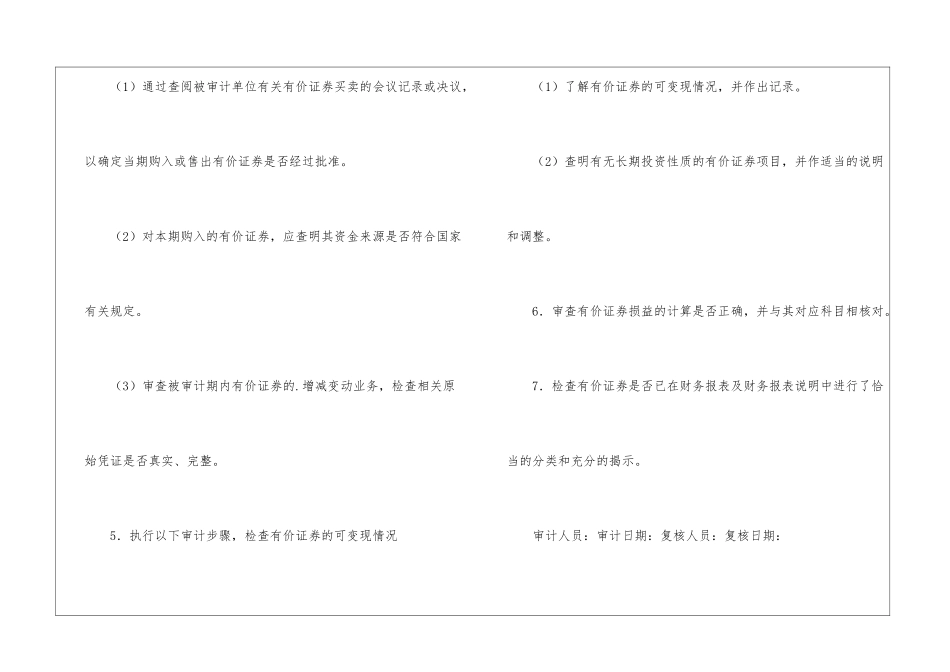 有价证券审计程序表模板_第3页