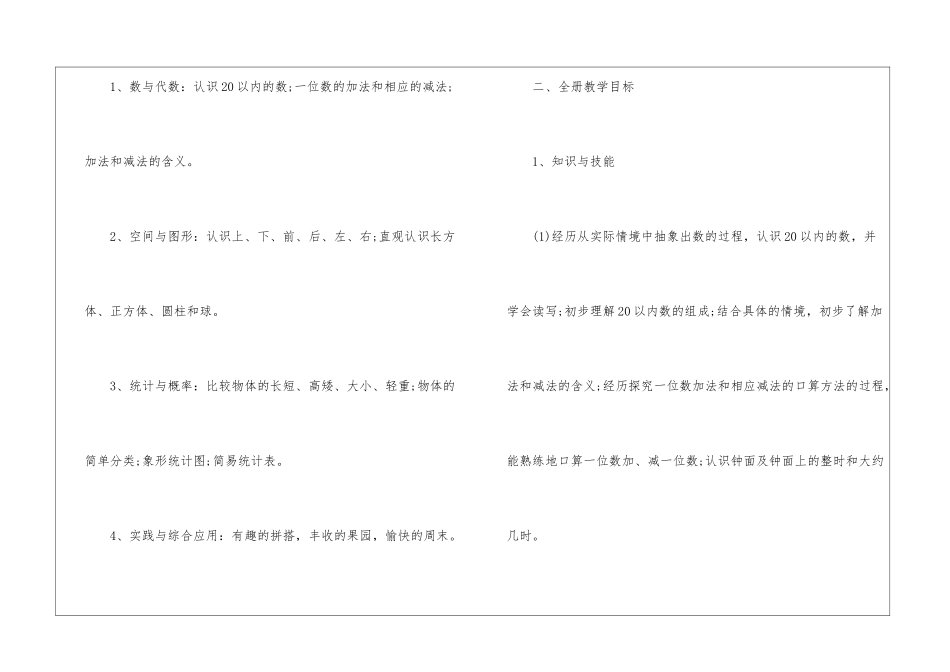 有关一年级数学教学工作计划模板集合三篇_第2页