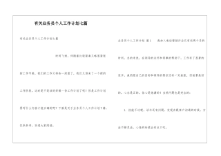 有关业务员个人工作计划七篇