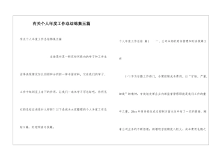 有关个人年度工作总结锦集五篇