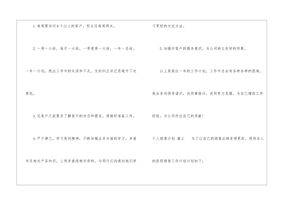 有关个人销售计划3篇_第2页