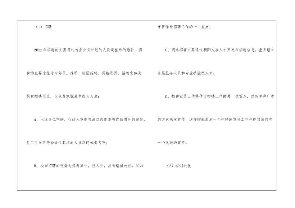 有关人事酒店工作计划三篇_第3页