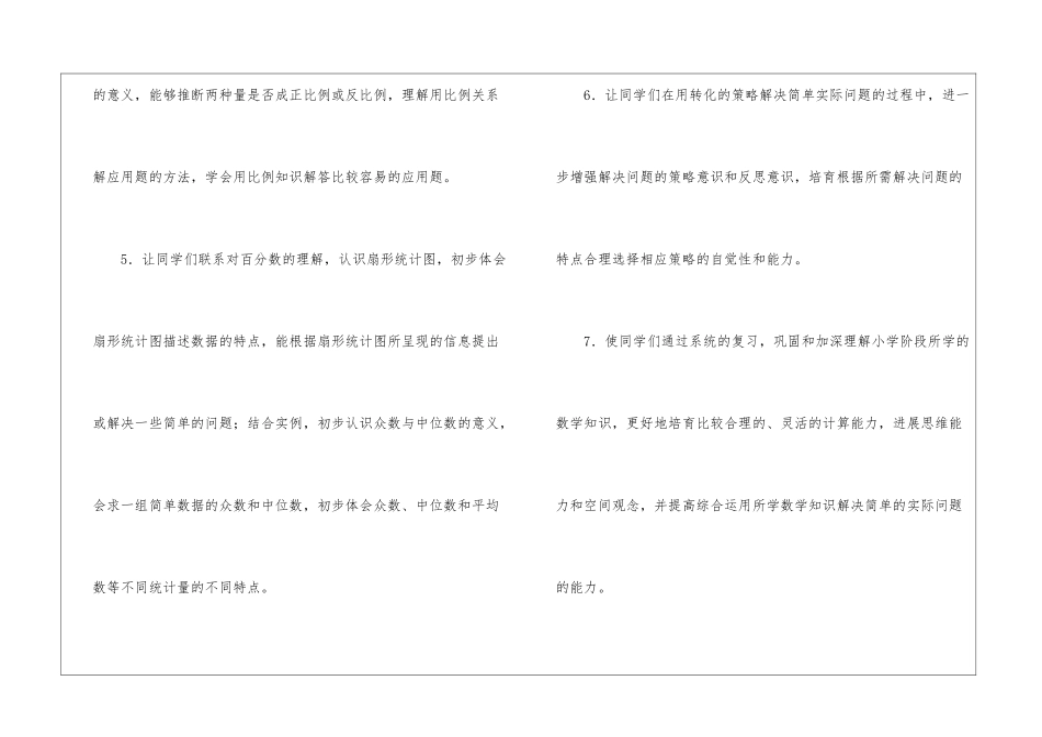 有关六年级下册数学教学工作计划四篇_第3页