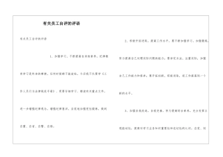 有关员工自评的评语