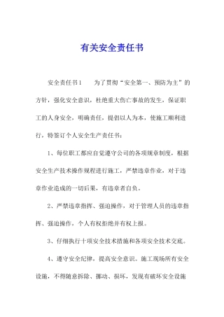有关安全责任书