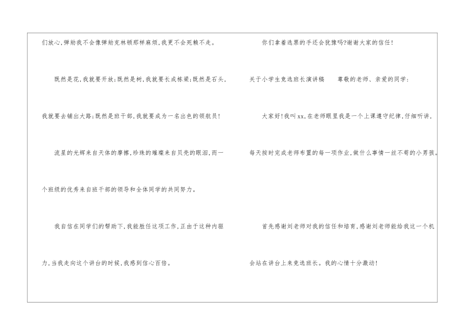 有关小学生竞选班长演讲稿_第3页