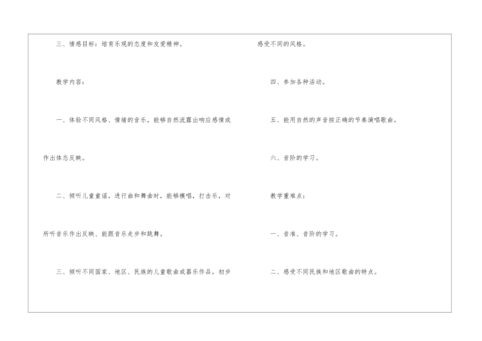 有关小学音乐教学计划模板汇编十篇_第2页