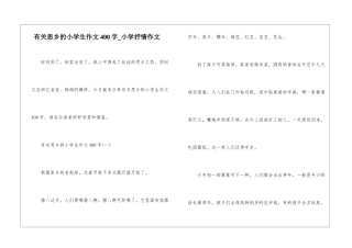 有关思乡的小学生作文400字-小学抒情作文