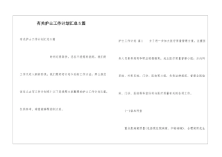 有关护士工作计划汇总5篇
