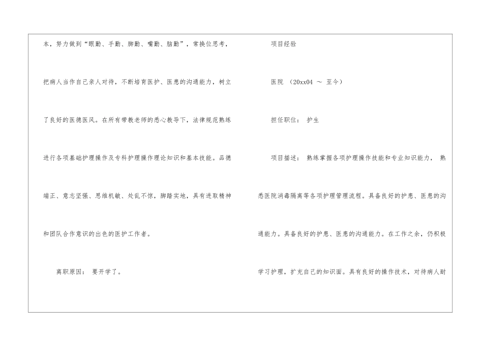 有关护理专业个人简历模板_第3页