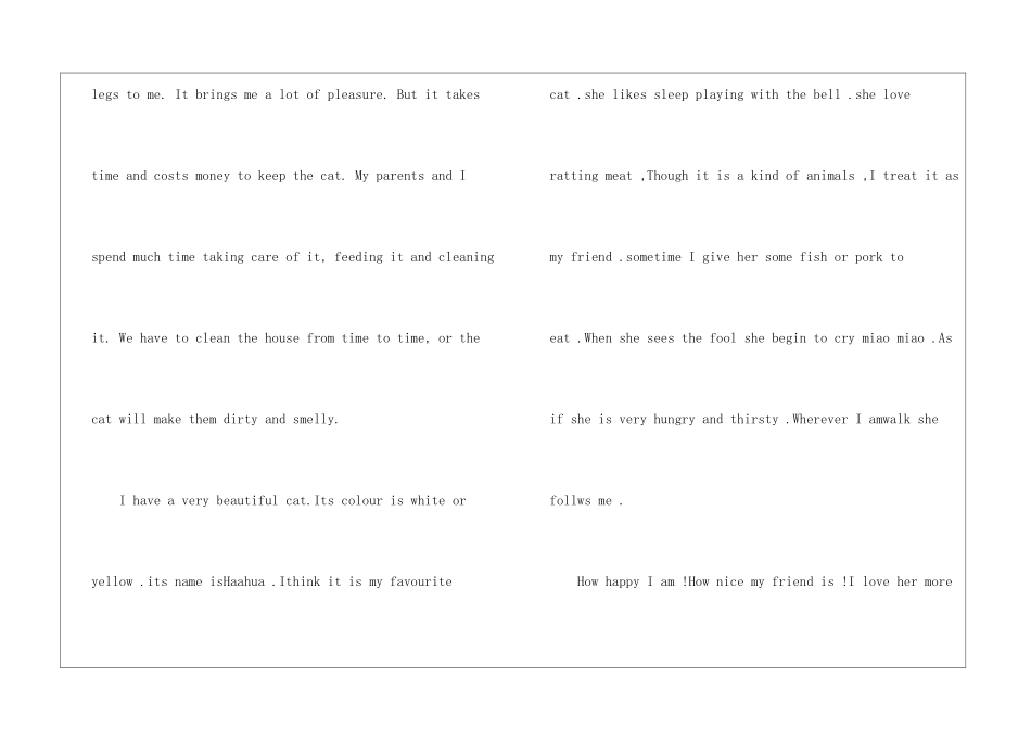 有关描写猫的英语作文-英语作文范文_第3页