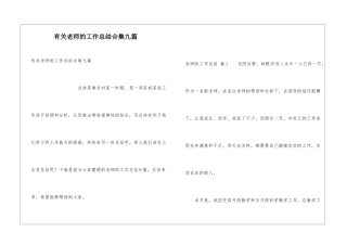 有关教师的工作总结合集九篇