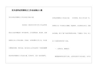 有关教师试用期转正工作总结集合5篇