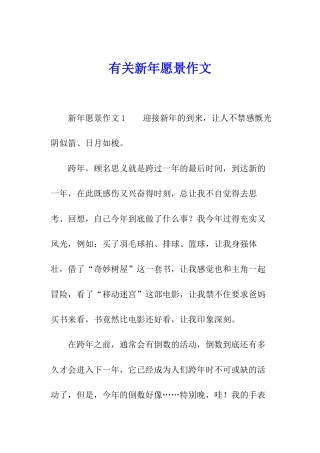 有关新年愿景作文