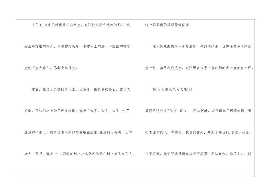 有关暑假日记作文300字汇总9篇_第3页