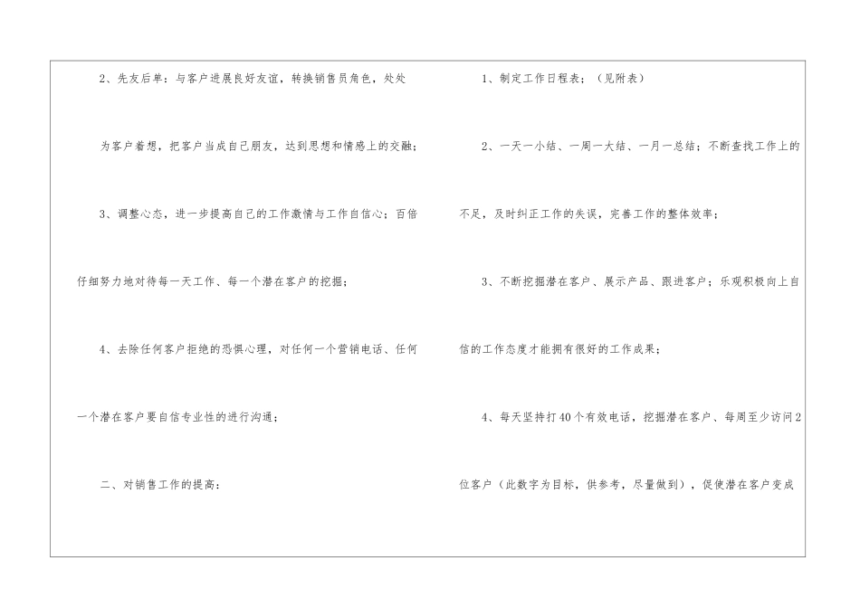 有关月度销售的工作计划5篇_第2页