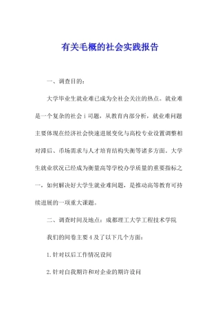 有关毛概的社会实践报告