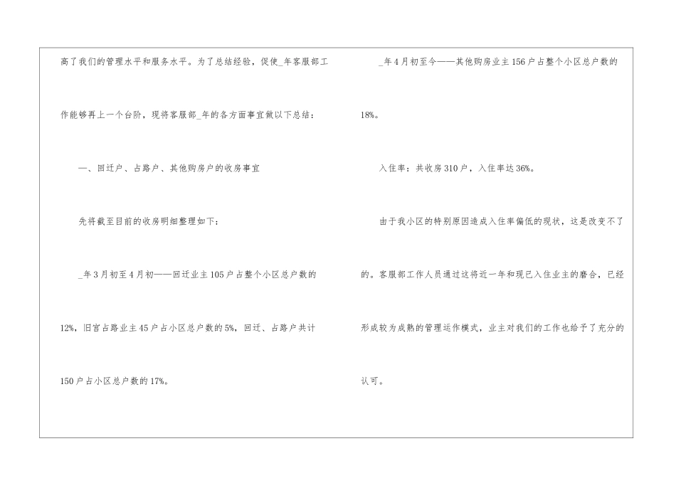 有关物业客服年终工作总结四篇_第2页