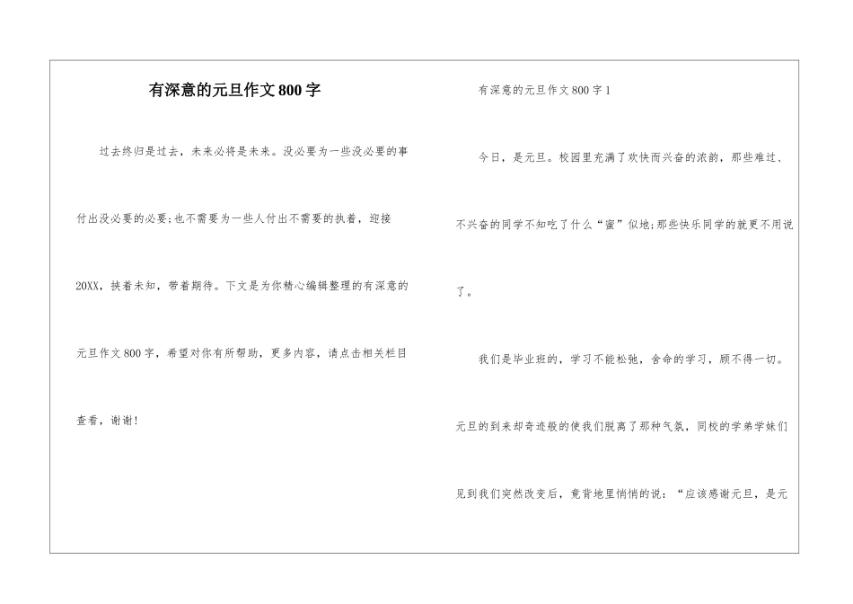有深意的元旦作文800字_第1页