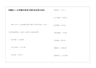 有趣的十二生肖歇后语-语文课外知识-语文知识