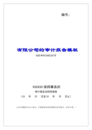 有限公司的审计报告模板