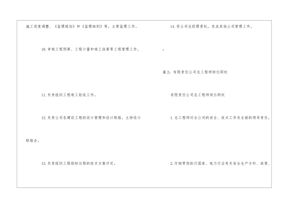 有限责任公司副总经理岗位职权--_第2页