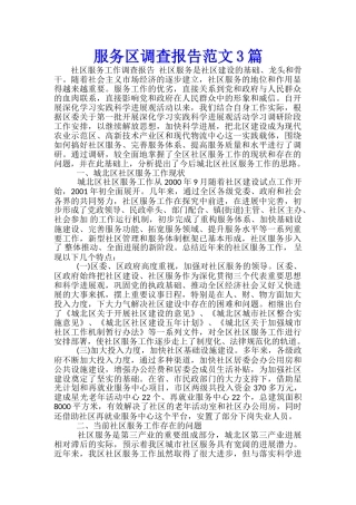 服务区调查报告范文3篇