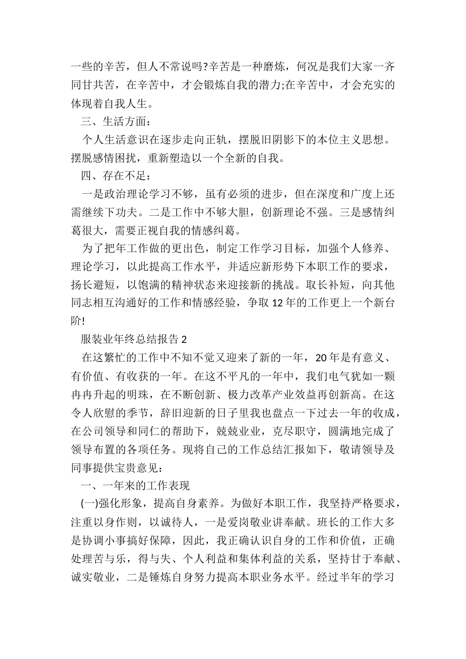 服装业年终总结5篇_第2页