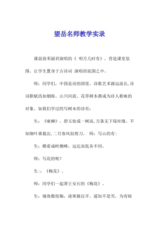望岳名师教学实录