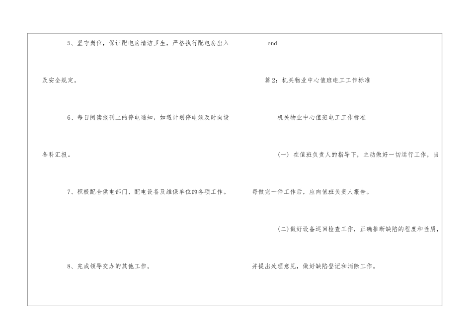 机关物业中心值班电工岗位职责--_第2页