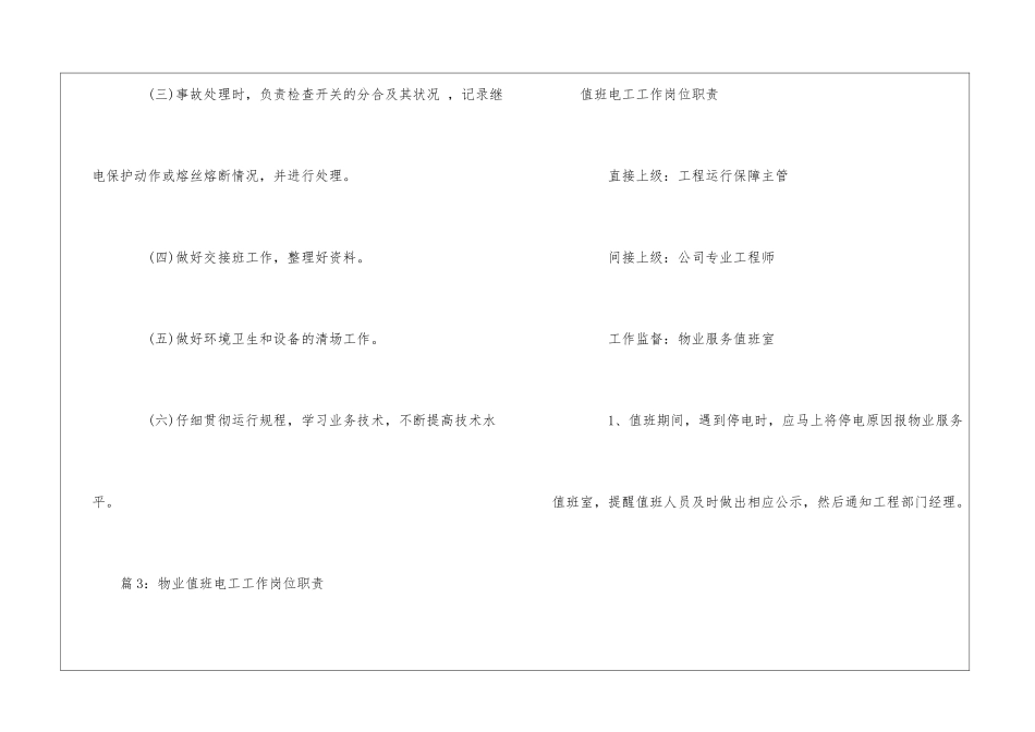 机关物业中心值班电工岗位职责--_第3页