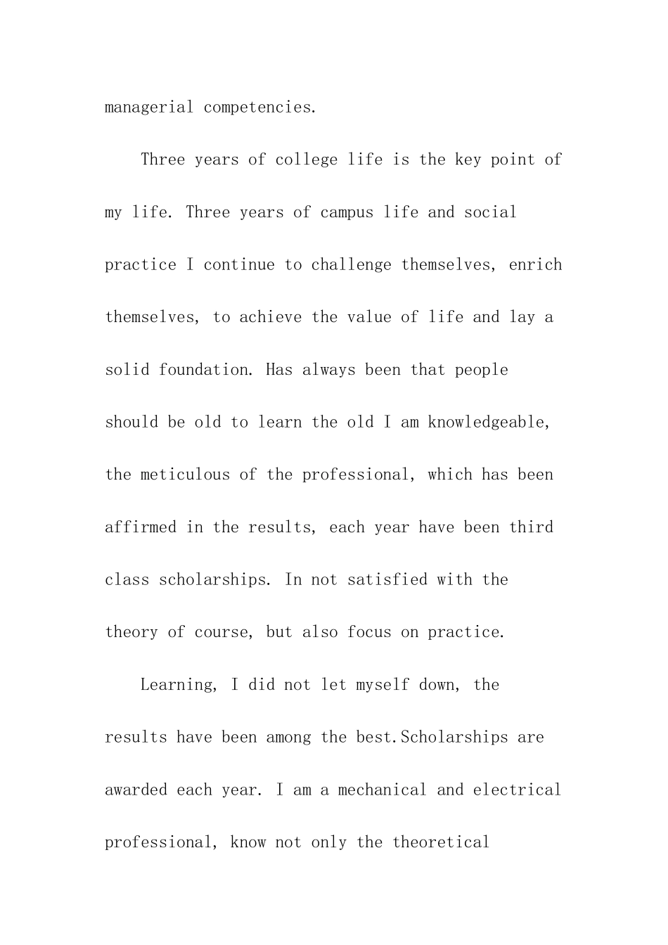 机电英文自我评价_第2页