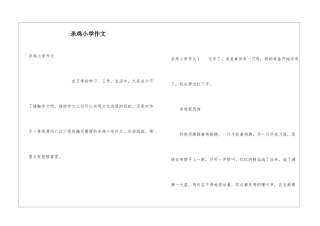 杀鸡小学作文