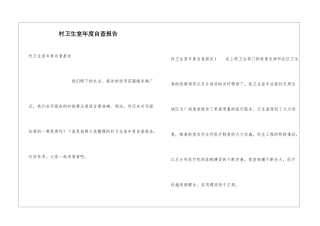 村卫生室年度自查报告