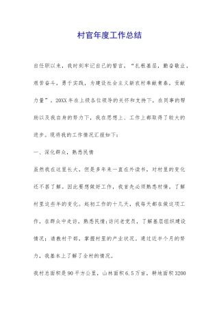 村官年度工作总结-