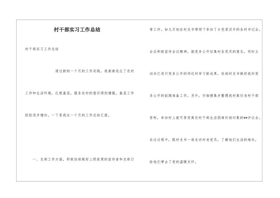 村干部实习工作总结_第1页