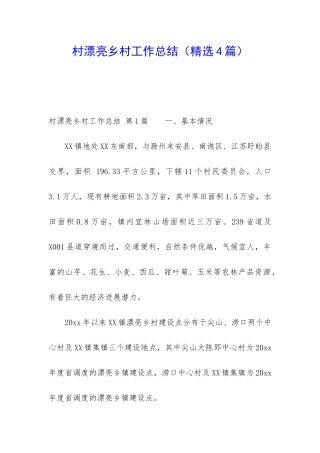 村美丽乡村工作总结