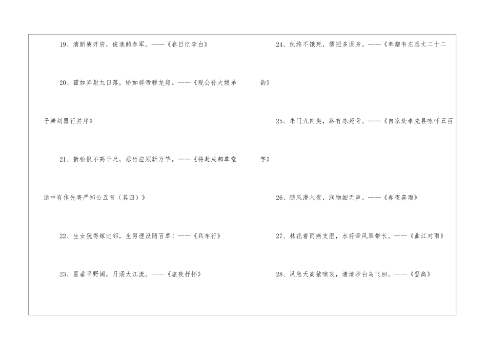 杜甫的一句著名诗句合集70句_第3页