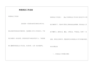 林政执法工作总结