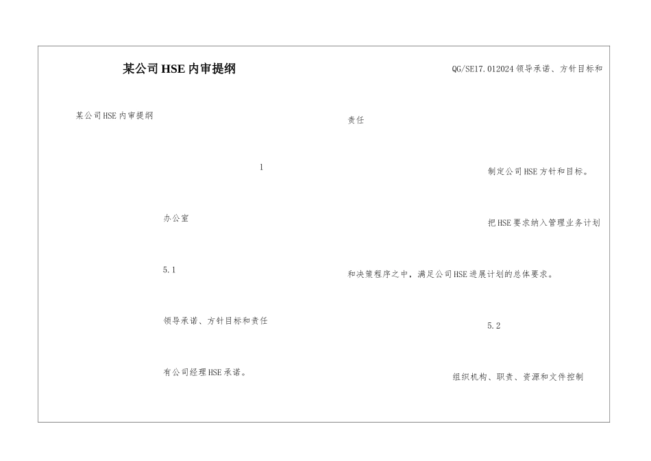 某公司HSE内审提纲_第1页