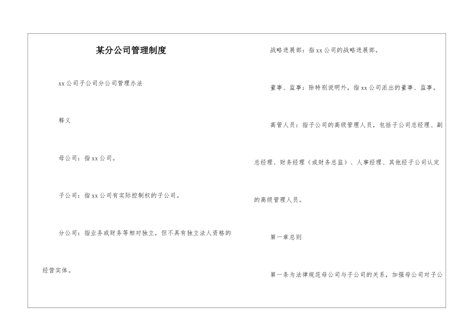 某分公司管理制度_第1页