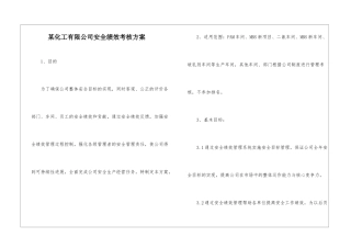 某化工有限公司安全绩效考核方案