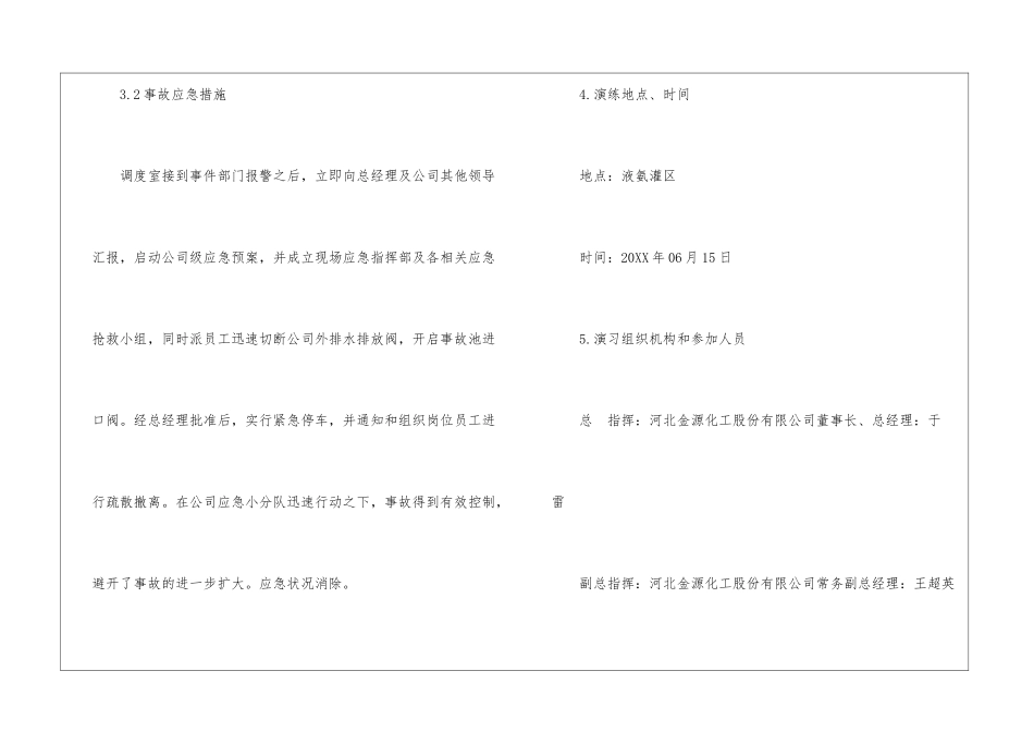 某化工股份有限公司危险化学品事故应急预案演练方案_第3页